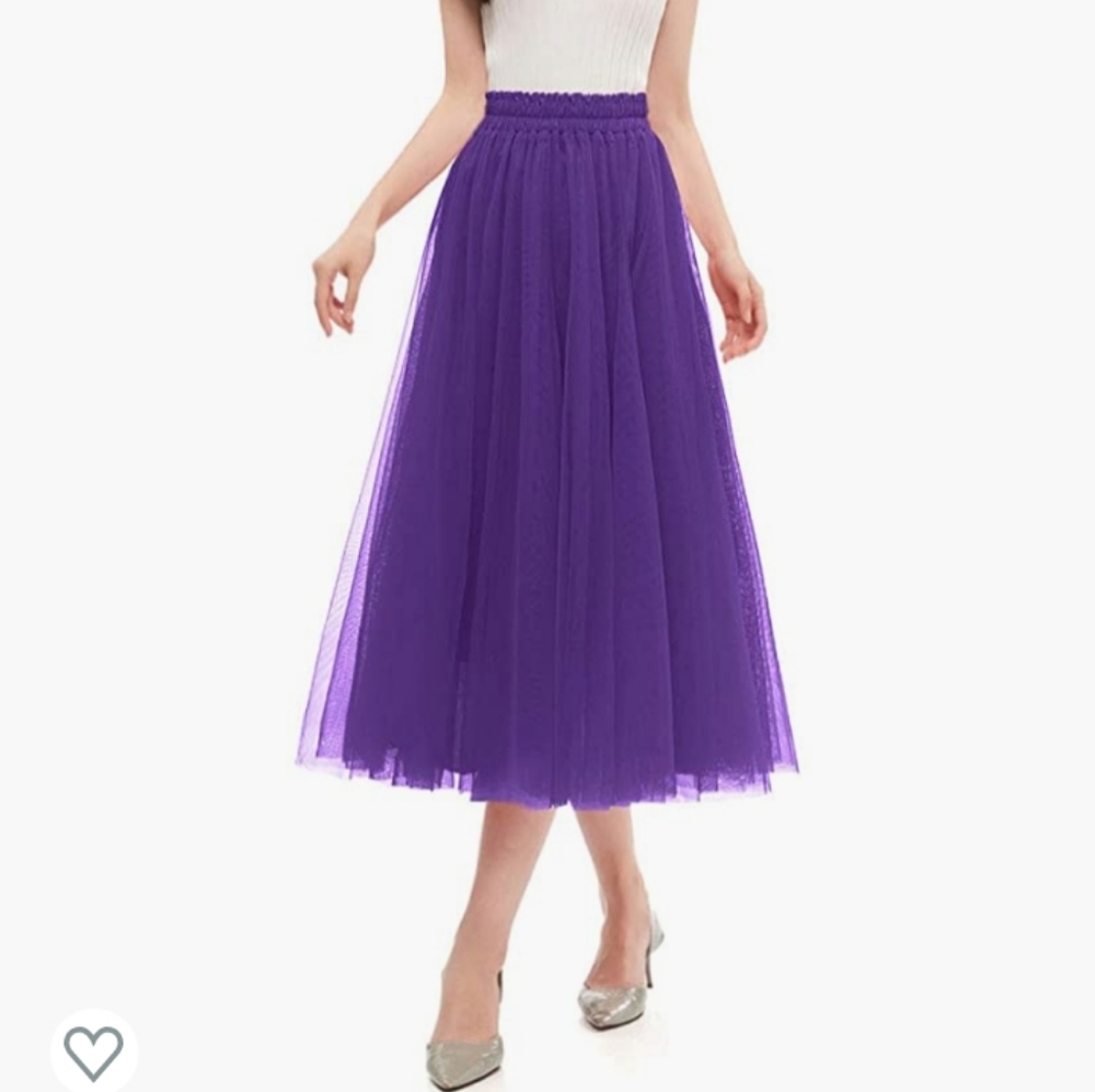 Purple women's tulle party evening skirt